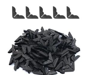 100pcs Protecteurs de Coin de Livre Métal, Vintage Couvre-Coins de Livre Décoratif Protecteur de Bord de Livre de Poche pour Album Photo Cahier Album Menu Dossier de Fichiers (Noir)