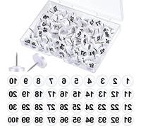 100pcs Punaises Numérotées Punaise Numérotée Fournitures Bureau pour Tableau Liège Photo Tableaux D'affichage Photo Décoration Murale Punaises Mignon Plat Rond Décoratif pour pour Tableau