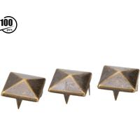 100pcs pyramides carrées punk rivets 4 griffes crampons métalliques pour bracelets chaussures de vêtements sacs à main -sacs à main 12mm