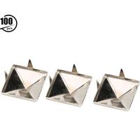 100pcs Quadratpyramid Punk Nieten 4 Klauen Metallstollen für Armbänder Kleidungsschuhe Handtasche 2mm
