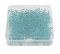 100pcs Rabbit Shaped Paper Clips, Cute Animal Decorative Metal Paperclips, Anti Slip Stainless Steel Bookmark Clips with Storage Box for School Office Notebook (Bleue)