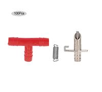 100PCS Rabbit Water Nipple Kit | Automatic Drinking Fountain for Rabbits/Rats/Small Pets | Strong Copper & Plastic Design | Easy Install & Maintain (Chrome-Plated Rabbit Drinking Water Maker)