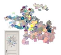 100Pcs Rainbow Holographic Acrylic Squares Colored Boards Panels Double-Sided Iridescent Acrylic Sheets for Home Crafts