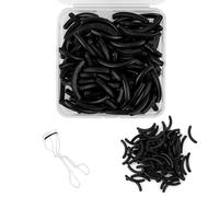 100pcs Recharges pour Recourbe-Cils Tweezerman, Coussinets de Rechange en Caoutchouc Recourbe-Cils pour Une Courbure et Un Confort Accrus (Noir)