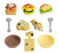 100pcs Résine Mini Ornament Pain Artisanat Accessoires Slime Charms Mixed Set DIY Miniature Scène Layout Micro Décoration de la Maison