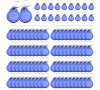 100pcs RFID Proximity IC Card Key Card, Blue 13.56MHz UID en lecture seule Keyfobs Tag for Copy/Clone Card Door Access Control