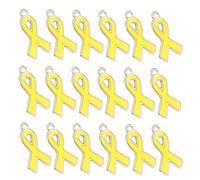 100pcs Ribbon jaune Charmes Émail Pendants Pendants Cancer du sein Sensibilisation Hope Ribbon Perles pour les bracelets Colliers Boucles d'oreilles ACCESSOIRES DE CARAL DIY