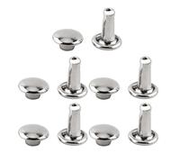 100PCS Rivet à Double Capuchon, 0,23 × 0,31 Pouce Clou Tubulaire Métal Cuir Artisanat Réparations Goujons Tubulaires Cuir Décoration pour l'Artisanat Vêtements Chaussures (Argent)
