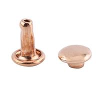 100PCS Rivet à Double Capuchon, 0,23 × 0,31 Pouce Clou Tubulaire Métal Cuir Artisanat Réparations Goujons Tubulaires Cuir Décoration pour l'Artisanat Vêtements Chaussures (Or)
