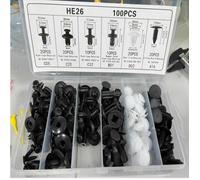 100Pcs Rivet Clips Plastique Rivets Plastiques Fixation de Protection avec différentes formes et tailles