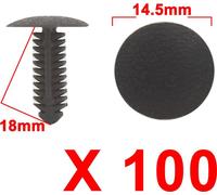100Pcs rivet fixation aile fixation Agrafes Pousser 6mm x 4.5 mm Diamètre trou