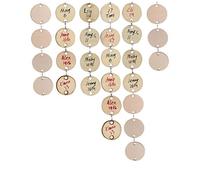 100pcs Ronde Tranches en Bois Calendrier Hanging Rappel Enregistrement Copeau De Bois Anniversaire Conseil Balises avec Anneaux De Fer