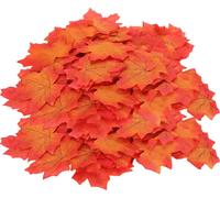 100pcs/sac de feuilles d'érable artificielles pour Thanksgiving Feuille Automne Mariage TableReproductionée et jaune