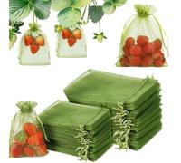 100pcs Sac Protection Fruits, Sachet Protection Raisin, Sac en Organza avec Cordon de Serrage pour Fruits Légumes Plantes Fleurs, Protéger Contre Frelons Oiseaux Insectes (2 Tailles, 15x20cm+20x30cm)