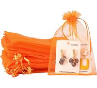100pcs Sachet Organza Orange, 10x15cm Pochette Bijoux, Sachet Lavande Vide, Tulle Dragées, Sachet Dragees, Pochon Bijoux, Sac Organza, Sac Cadeau Tissu, Jewellery Drawstring Bag, Pochons