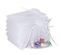 100pcs Sacs Organza 13x18cm Sachets Pochettes Cadeau en Organza avec Cordon de Serrage pour Lavande Bijoux Cadeaux de Noël Dragée Bonbons Marriage Fêtes,Blanc