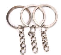 100pcs/set Argent Nickel Metal Rond DIY Key Ring Keychain Jewelry Findings Accessories (25mm)