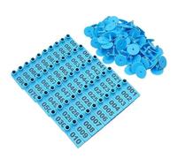 100Pcs Sheep Ear Tags with Laser Numbering, Farm Animal ID Markers | Laser-printed numbers 001-500, durable TPU plastic, copper head(Blue,001a100)