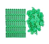 100Pcs Sheep Ear Tags with Laser Numbering, Farm Animal ID Markers | Laser-printed numbers 001-500, durable TPU plastic, copper head(green,301a400)