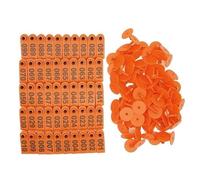 100Pcs Sheep Ear Tags with Laser Numbering, Farm Animal ID Markers | Laser-printed numbers 001-500, durable TPU plastic, copper head(Orange,401a500)