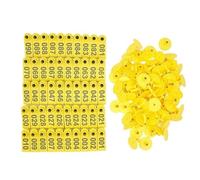 100Pcs Sheep Ear Tags with Laser Numbering, Farm Animal ID Markers | Laser-printed numbers 001-500, durable TPU plastic, copper head(yellow,001a100)