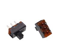 100pcs Slide Switch 2 Position 3 Pin SPDT 1P2T Through Hole PCB Panel Vertical Knob Height 4.0mm SS12F17G4