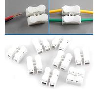 100pcs Terminal Rapide Autobloquant CH-2 220V 2 Pin Type de Presse Connecteur de Câble Rapide Blanche