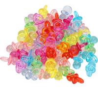 100pcs tétines acryliques -fête d'anniversaire -décoration bébé baptême apaisant mini -jouets de couleur