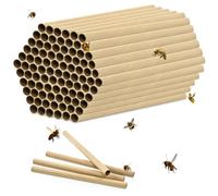 100PCS Tubes de Nidification D'abeilles, 15 CM de Long, Apiculteurs Remplissage de Tubes en Carton, Aide à La Nidification, pour Hôtel à Insectes, Hôtel à Abeille, Maison à Insectes, Extérieur