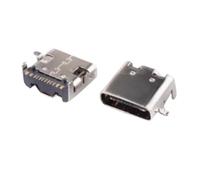 100pcs Type-C Female Socket Straight Chip Socket USB-3.1 16P HD Transmission Interface Quick Punch Connector(Type-c 16P/front sticker and rear plug)
