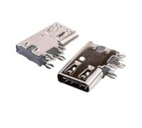 100pcs Type-C Female Socket USB 3.1 6P 4pin Connector for High-Speed Data Transmission and Fast Charging(Type-C female seat 6P measuring plug)