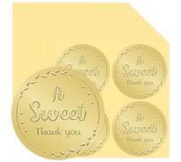 100Pcs Un Doux Merci Autocollants Étiquettes Rondes Personnalisées Feuille D’or Merci Autocollants Cadeau 2in Auto-Adhésif Pour Mariage Douche De Bébé Mariage Emballage Favors
