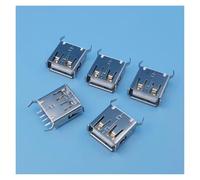 100Pcs USB Type A 4Pin Straight Bent Leg Female Socket PCB Solder Connector NWPNLXEA