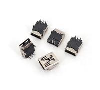 100Pcs USB Type B 5Pin DIP Right Angled 2 Legs Female Socket PCB Solder Connector AUOQKQUT