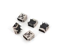 100Pcs USB Type B Female Right Angled 5Pin DIP 4 Legs PCB Socket Connector AUOQKQUT