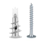 100PCS Vis et Chevilles Métal Cheville pour Plaques de Plâtre Chevilles Auto Foreuses Cheville Placo avec Vis