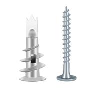 100PCS Vis et Chevilles Métal, Cheville pour Plaques de Plâtre, Chevilles Auto Foreuses, Cheville Placo avec Vis