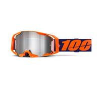 100% Masque cross Armatic - Lentille miroir argent Orange néon