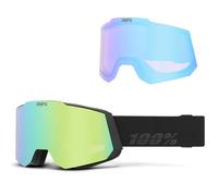 100Percent Snowcraft Hiper Black/Green Masque noir
