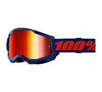 100% Masque Strata 2 – Orange, Bleu – Verre Red Mirror – CAT3 Navy