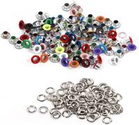 100Sets 4mm Metallzündung Scrapbooking Card Loch Lederhandwerkskleidungszubehör (gemischte Farbe)