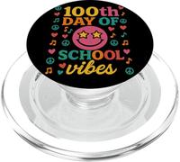 100th Day of School Vibes Retro Groovy Star Eyes Fête École PopSockets PopGrip pour MagSafe