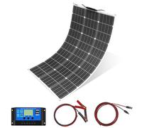 100W 18V Flexible Panneau Solaire Kit Système Panneau Photovoltaïque Monocristallin 18V 10A Contrôleur Solaire, pour Charger des Batteries 12V - RV, Caravane, Bateau, Toit