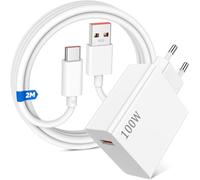 100W Chargeur Rapide avec Câble USB C 2m pour Xiaomi 17 Pro Max 17 15 14 13 Ultra POCO X7 Pro F6 X4 5G, Chargeur Turbo pour Redmi Note 13 14 5G 14T 13T POCO Pad M6 Mi 10T Lite