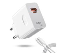 100W Chargeur Rapide et 1M 6A Câble USB C pour Honor 200 Pro 200 Lite x8d Magic7 5 6, 2 Ports PD Chargeur Rapide USB per Honor 90 Smart X6b X7b 70 Lite X8a X7a X6a X8b X7b Magic V2 V3 Pad 9