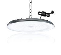 100W Eclairage LED Garage avec Prise, 6500K UFO Eclairage Plafonnier LED Garage, IP66 Éclairage de Plafond pour Garages Entrepôts Stades couverts Usines