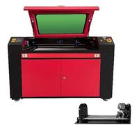 100W Graveur Laser CO2, Machine a Graver Laser 900 x 600 mm avec Rotary Laser Haute Densité Découpe Laser Gravure Laser 220 V Europlug RDWorks avec Port USB Gravure sur Bois/Verre/Tissu/Cuir etc(100W)