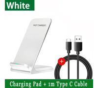 100W nouveau support de chargeur sans fil pour iPhone 15 14 13 12 16 Pro Max XR 8 Samsung Xiaomi Station de charge rapide à Induction-Blanc avec câble
