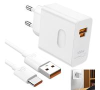 100W Supercharge Chargeur Rapide pour Honor 200 400, Chargeur 100W 2 Ports PD avec 6A Câble USB C 1M pour Honor Magic6 Lite 5 Lite V2 V3 400 200 Lite Smart 90 X6b X8b Pad X8a 9 X9