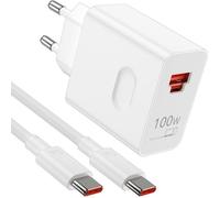 100W Supercharge Chargeur Rapide pour Honor 200 Pro+ 200 Lite,2 Ports PD Chargeur Rapide avec 6A Câble USB C 1m,Supercharge Chargeur
